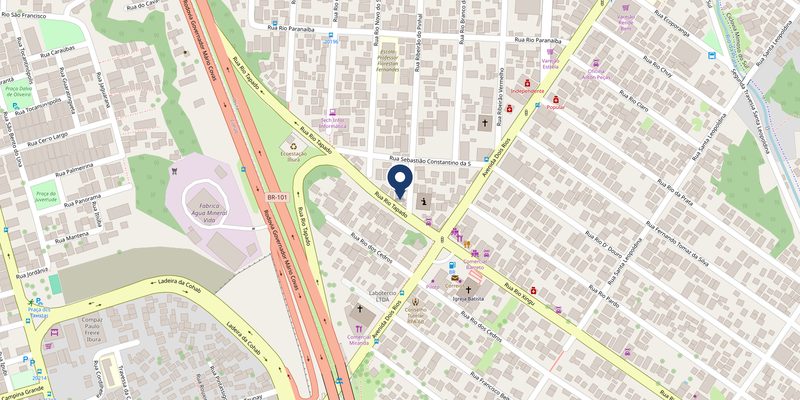 Mapa com a localização da Odontomed Imagem: Rua Rio Tapado, 68 — Ibura, Recife/PE